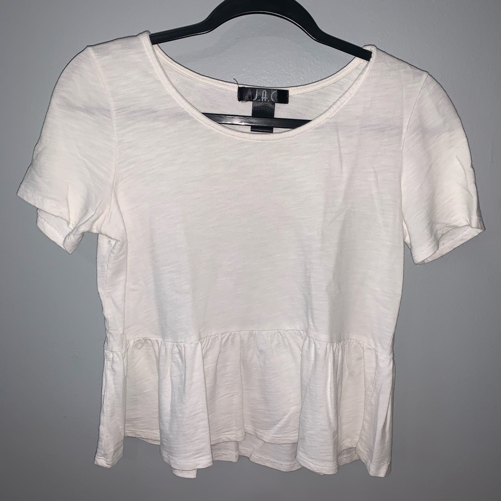 White Peplum Style Top